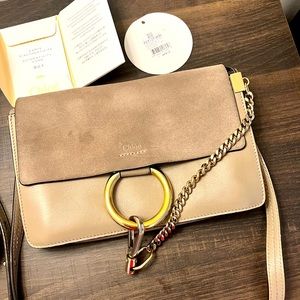 Chloe Faye Shoulder Bag Small - leather & suede